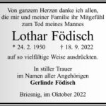 Danksagung Lothar Födisch