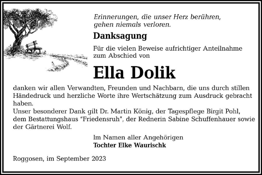Danksagung Ella Dolik