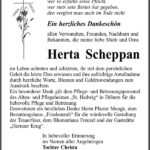 Danksagung Herta Scheppan