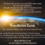 Jahresgedenken Friedhelm Lenk