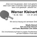Traueranzeige Werner Kleinert