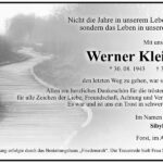 Traueranzeige Werner Kleinert