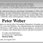 Danksagung Peter Weber