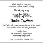 Danksagung Anita Zuchan