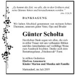 Traueranzeige Günter Scholta