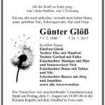 Traueranzeige Günter Glöß