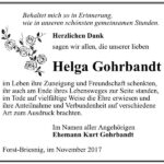 Danksagung Helga Gohrbandt