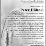 Danksagung Peter Hähnel