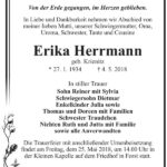 Traueranzeige Erika Herrmann, geb. Krienitz