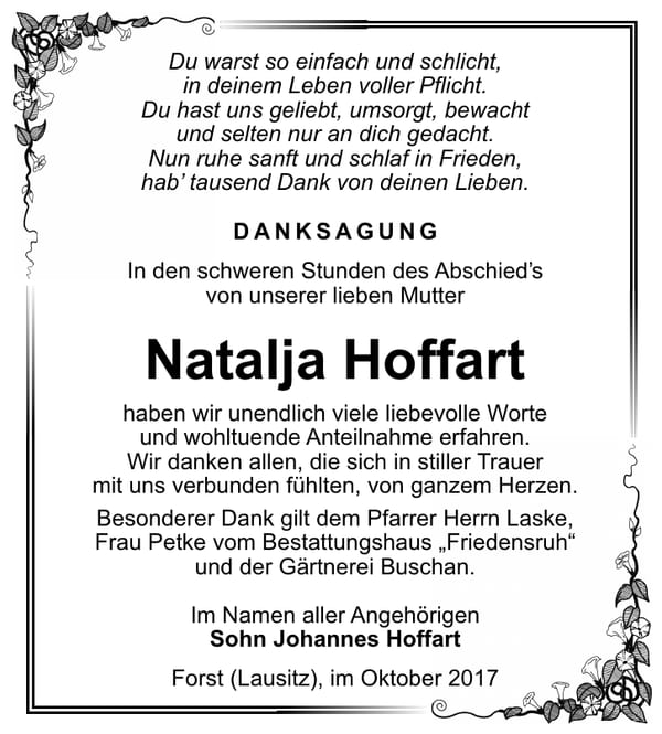 Danksagung Natalja Hoffart