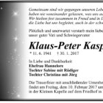Traueranzeige Klaus-Peter Kasper