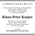 Jahresgedenken Klaus-Peter Kasper
