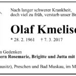 Traueranzeige Olaf Kmelisch