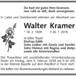 Traueranzeige Walter Kramer