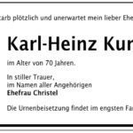 Traueranzeige Karl-Heinz Kunkel