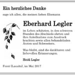 Traueranzeige Eberhard Legler