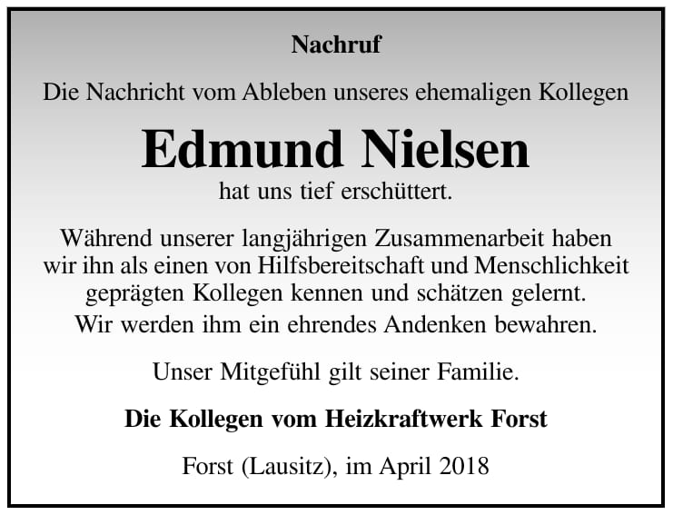 Nachruf Edmund Nielsen