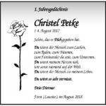 Jahresgedenken Christel Petke
