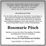 Danksagung Rosemarie Pösch