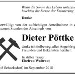 Danksagung Dieter Pöttke