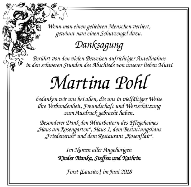 Danksagung Martina Pohl