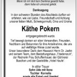 Danksagung Käthe Pokern