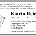 Traueranzeige Katrin Reiche