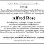 Danksagung Alfred Rose