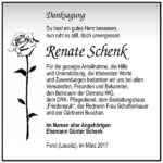 Danksagung Renate Schenk