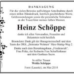 Danksagung Heinz Schöppe
