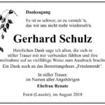 Danksagung Gerhard Schulz