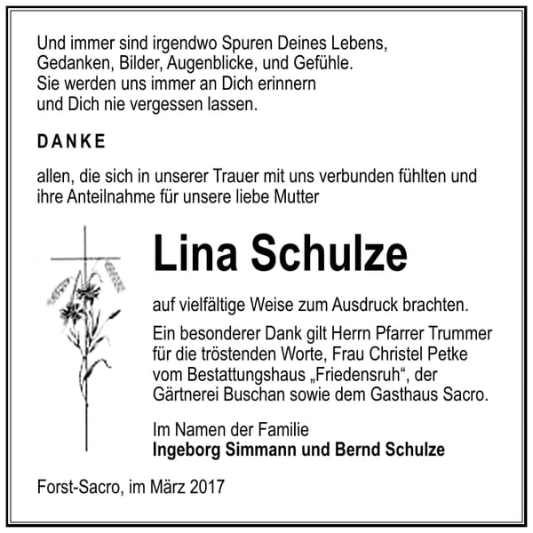 Danksagung Lina Schulze