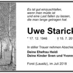 Traueranzeige Uwe Starick