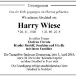 Traueranzeige Harry Wiese
