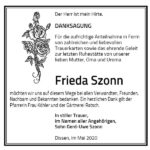 Danksagung Frieda Szonn