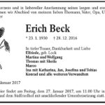 Traueranzeige Erich Beck, geb. Lock