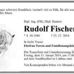 Traueranzeige Rudolf Fischer