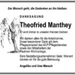 Traueranzeige Theofried Manthey