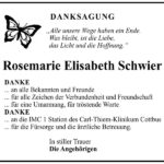 Traueranzeige Rosemarie Elisabeth Schwier