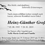 Traueranzeige Heinz-Günther Groß