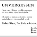 Jahresgedenken Klaus Puppe