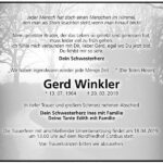 Traueranzeige Gerd Winkler