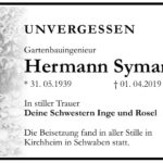 Traueranzeige Hermann Symang