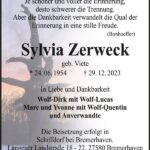Traueranzeige Sylvia Zerweck, geb. Viete