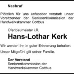 Nachruf Hans-Lothar Kerk