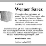 Danksagung Werner Sarez