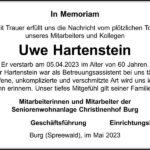 Nachruf Uwe Hartenstein
