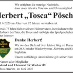 Traueranzeige Herbert „Tosca“ Pöschk