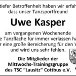 Nachruf Uwe Kasper