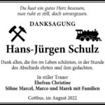 Danksagung Hans-Jürgen Schulz